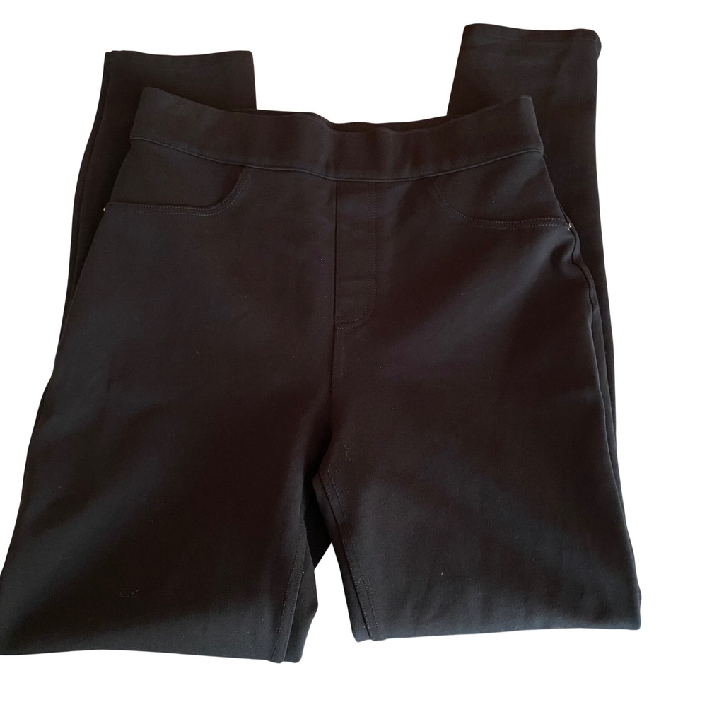Spanx Pants Slim Skinny Black Pull On Trousers Medium Tall MT Women's Shapewear